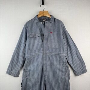 50/60s Vtg Big Smith Hickory Herringbone Coveralls Union Made in USA 40/42 Short